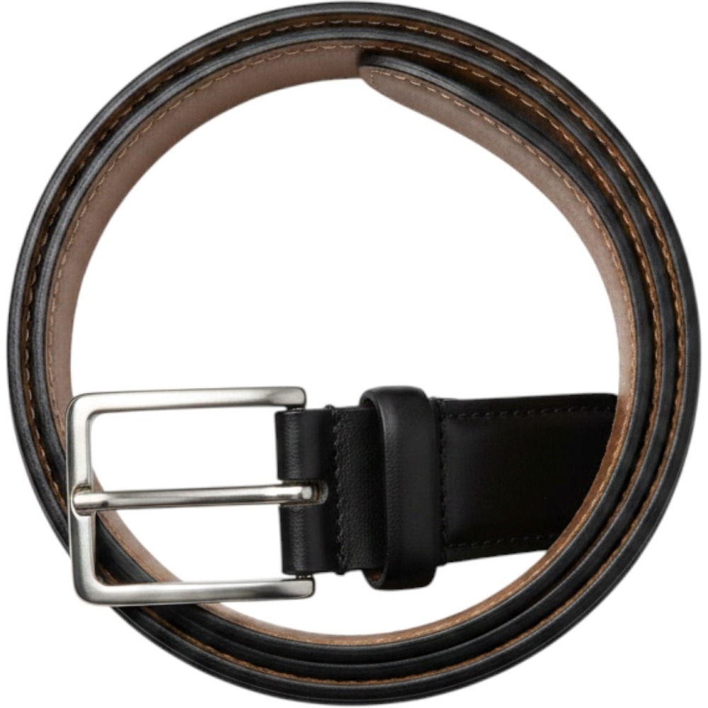 Brooks Brothers Mens Black Leather Dress Belt Made in Italy Solid Brass Size 44